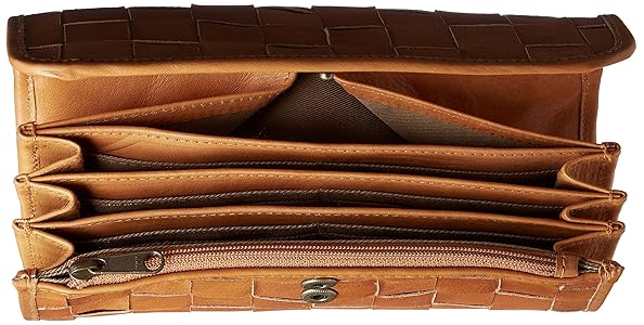 Amazon | [フェス] カウレザーメッシュ長財布 48082 ブラウン | 財布